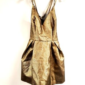 Lulus Gold Metallic Mini Dress